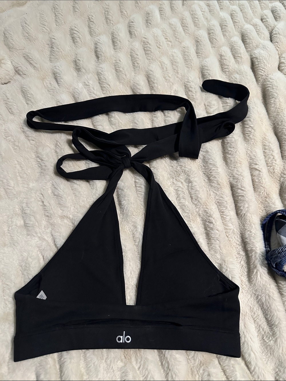 Alo strappy black bra bikini top SMALL RARE